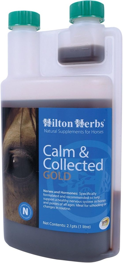 Hilton Herbs Beruhigen und Sammeln Gold flüssige Kräuterergänzung für Nervous/Agitated Horses, 2.1pt Flasche