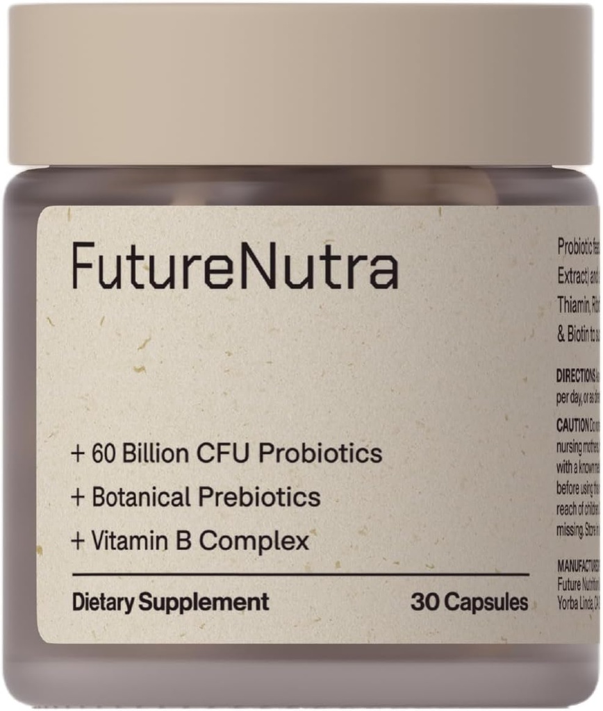 10 Strains Avanzati, Prebiotici e B Vitamine per la salute totale digestiva e immunitaria, Supporta costipazione occasionale, Bloating, Diarrea - 30 Conte/Bottle