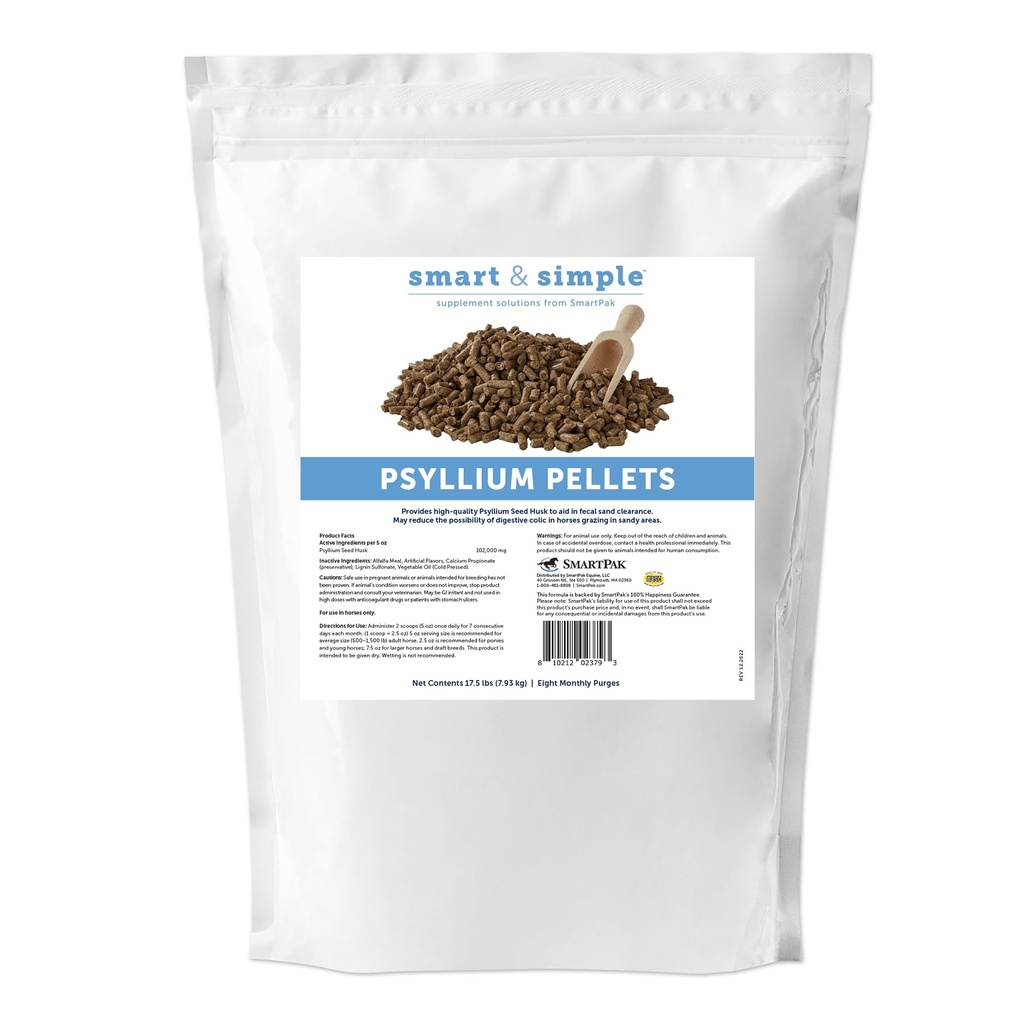 Smart & Simple Psyllium Pellets pour Chevaux.com Supplément de fibre de psyllium pour le bien-être digestif équine.com