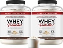 3 in-1 polvere di proteine del siero di latte non aromatizzata 2 x 5lb – 30g di proteine di erba-Fed da idrolisato di siero di latte, isolato e concentrato per porzione – non OGM, senza soia, senza zucchero – 126 Serve