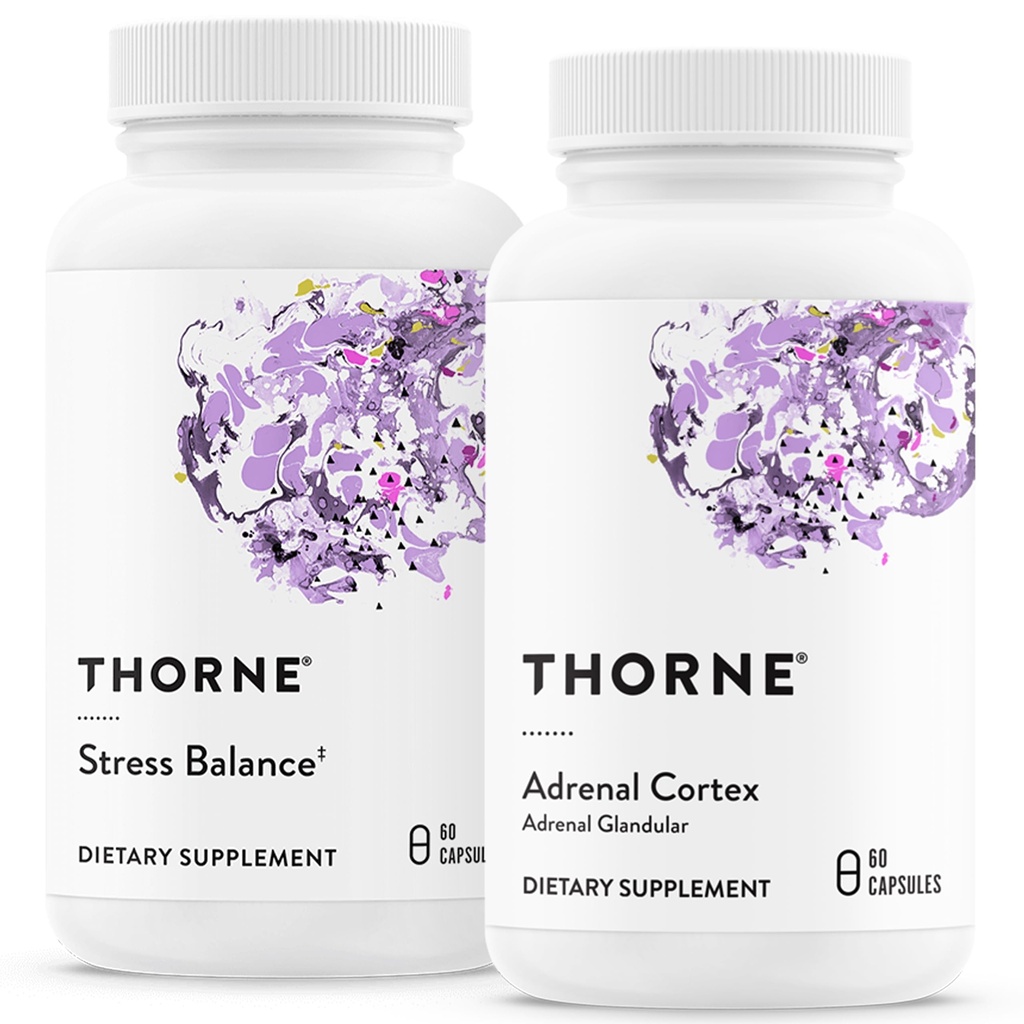 THORNE - Adrenal Support Bundle - Stress Balance & Adrenal Cortex Combo - Stress Balance und Adrenal Cortex - 30 bis 60 Portionen