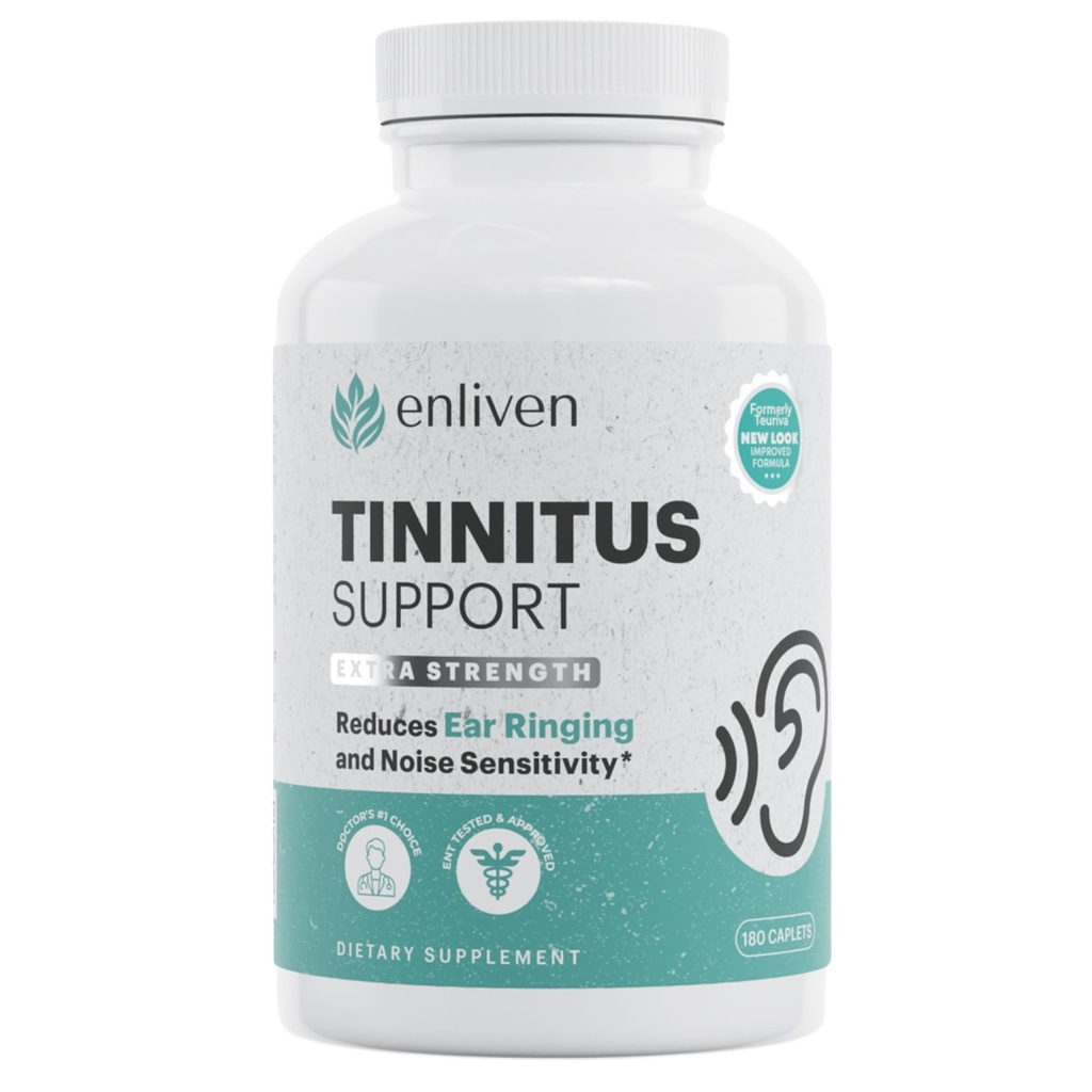 Tinnitus Relief Pillen für Ringen Ohren & Ohr Gesundheit | Extra Stärke Tinnitus Ergänzung mit Bioflavonoiden, B12 & Inositol | Unterstützt Schlaf, Fokus & Klarheit | 60 Caplets | 2 Tägliche Dosis Ohrring