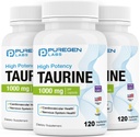 Puregen Labs Taurine 1000mg [High Potency] Total 360 Capsules de Vég.