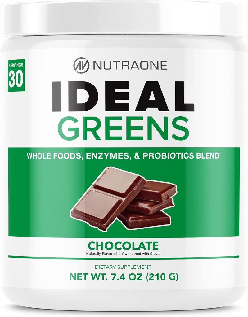 NutraOne Ideal Grüns Antioxidans und Nährstoff-Rich Superfood Greens Powder Supplement (Chocolate- 30 Servierungen)
