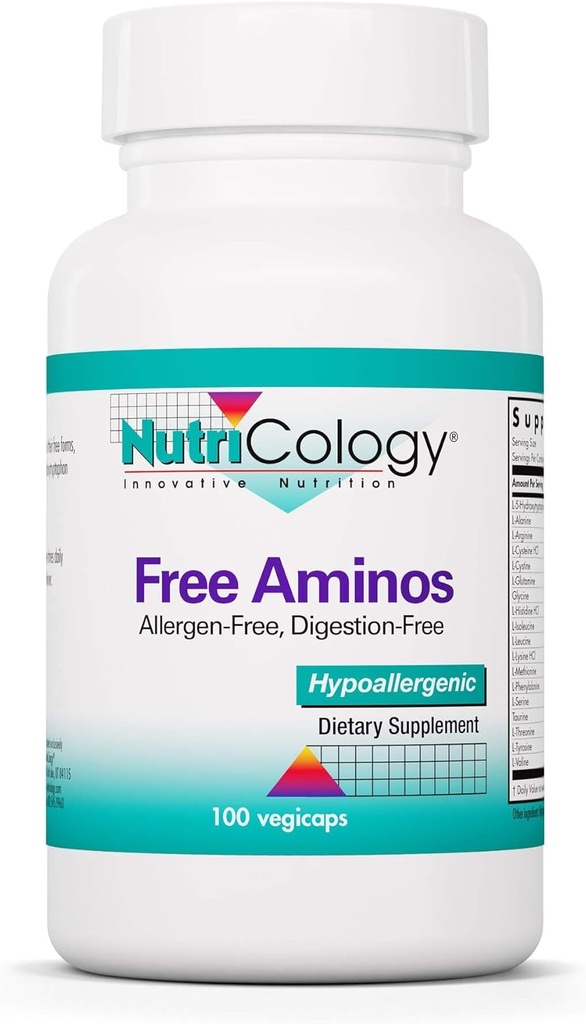Supplément aux aminos sans nutricologie - Complexe des acides aminés essentiels, Soutien musculaire maigre, Capsules végétariennes - 100 Compte
