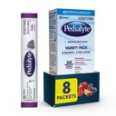 Pedialyte Elektrolyt Pulver | Hydration Drink für Kinder & Erwachsene | Variety Pack: Trauben, Erdbeer-Lemonade und Orange, 8 Pulver-Packets