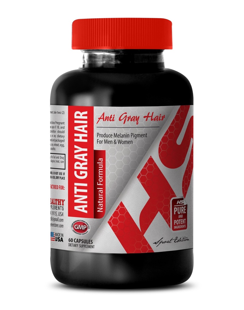 Folsäure-Ergänzung - Anti-Grau-Haar Natürliche Formel - Unterstützung Das Nervöse System (1 Flasche 60 Kapseln)