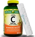 Vitamine C 500mg, Comprimés à croquer, Supplément diététique, 200 Nombre (Comprend l'organisateur de pilules Bonus) - 1 paquet
