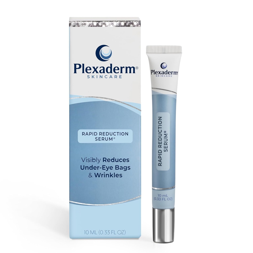 Plexaderm Rapid Reduction Eye Serum - Riduce Visibilmente Under-Eye Bags, rughe, Dark Circles, Fine Lines & Crow's Feet istantaneamente, Anti Aging Wrinkle Remover for Face, Full Size Tube