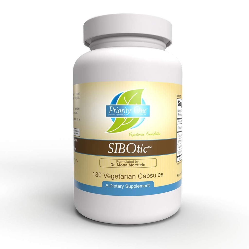 Priority One Vitamines SIBOticTM (180) Caps - Soutien à la santé de petits équilibres bactériaux intestinaux.* Formulation exclusive par la Dre Mona Morstein Force clinique