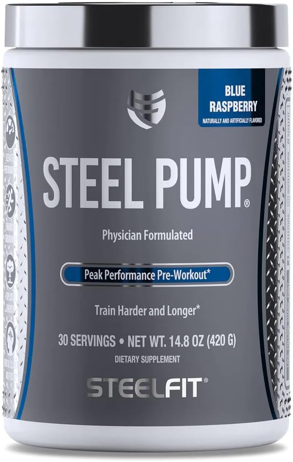 SteelFit Pompe en acier à l'épreuve avancée Poudre et supplément à l'oxyde nitrique