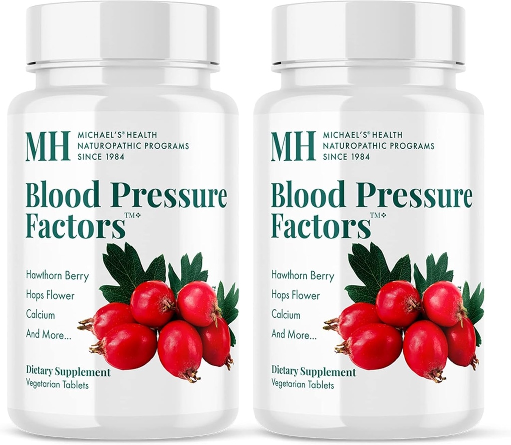 MICHAEL'S Health Naturopathic Programmi Fattori di pressione sanguigna - 180 compresse vegetariane, Confezione da 2 - Fornisce supporto bilancia fluido - Kosher - 120 Total Servings