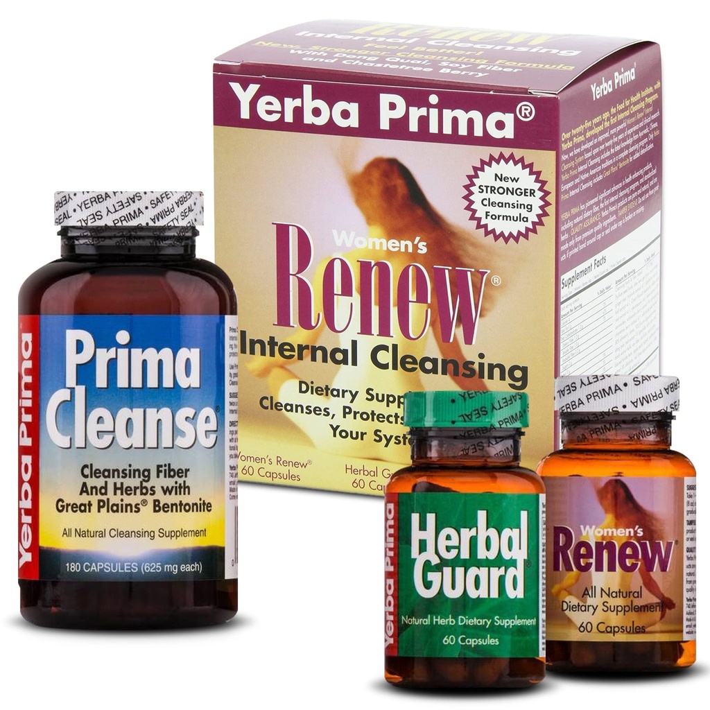 Yerba Prima Programma di pulizia interna delle donne - Programma di 30 giorni - Kit Include 3 bottiglie - Detox Cleanse Progettato per il corpo femminile