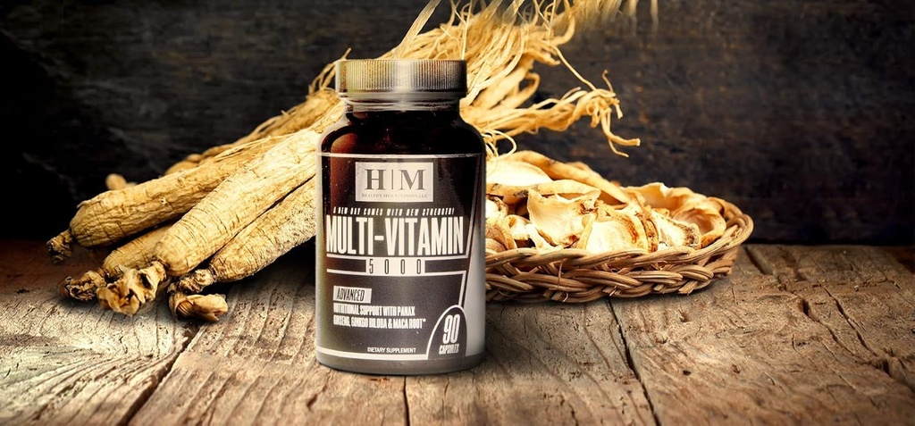 Il più semplice integratore multivitaminico per gli uomini Multi-Vitamin 5000 Infuseed Immune Health Support Men’s Daily Boost Energy, General Health Vitamin A-K Plus 90 capsule