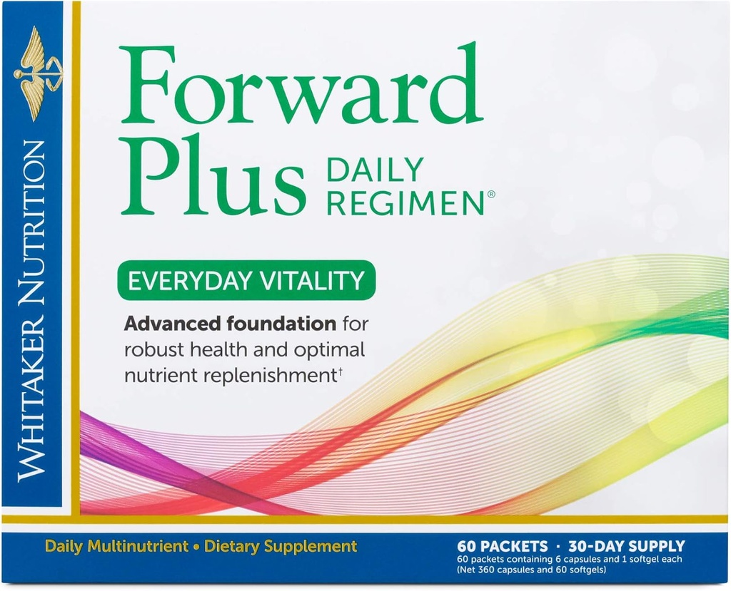 Le régime quotidien Forward Plus de M. Whitaker - Supplément multivitamine complet soutient l'énergie optimale, la force, la vitalité et l'endurance - 60 paquets (30 jours d'approvisionnement)