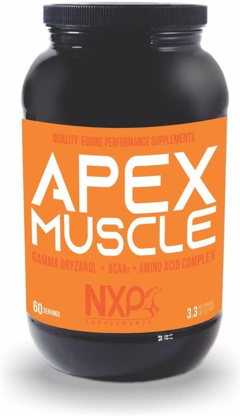 APEX Muskel, Body & Strength Builder für Pferde - Energie, Endurance, Stamina, Recovery Support - Gamma Oryzanol BCAA Amino Acids Lysine Carnitine L-Arginine AKG 3.3 lb (60 Servierungen)