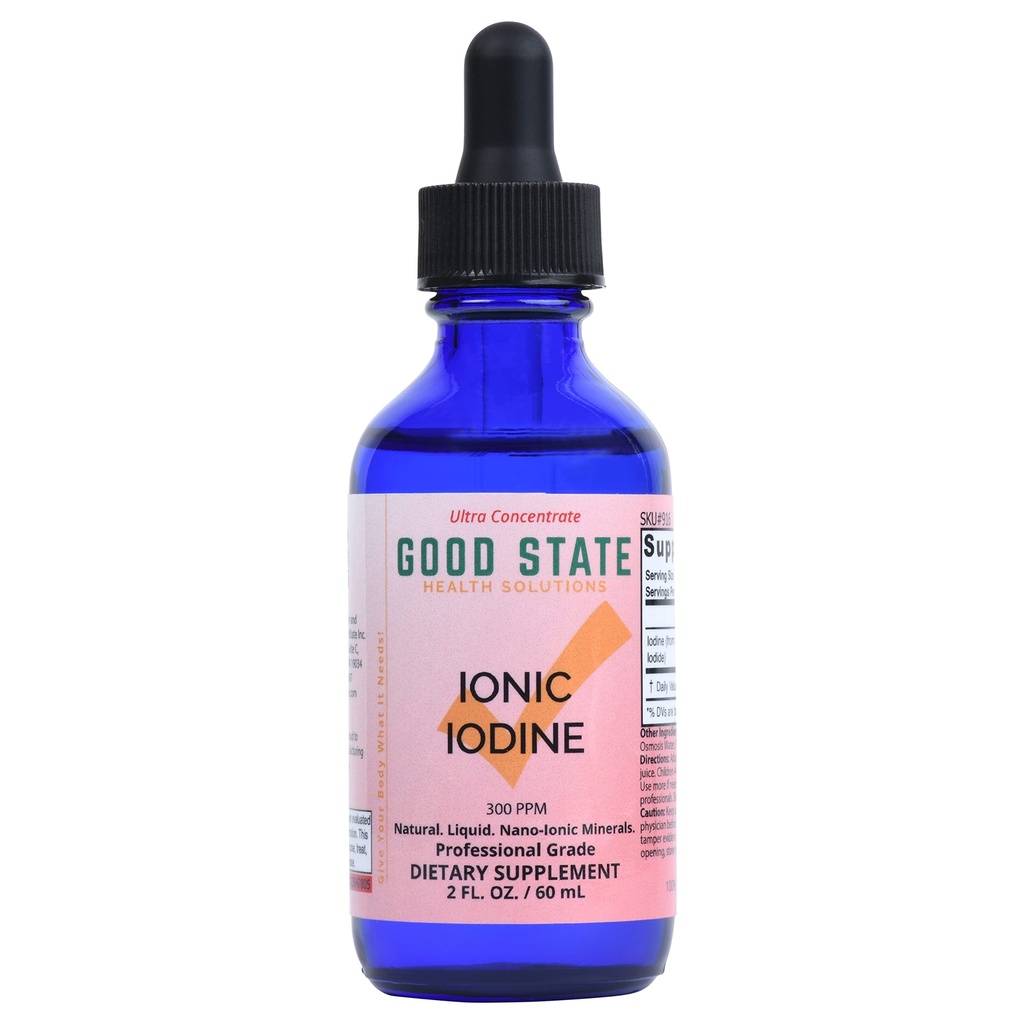 Good State Liquid Ionic Kalium Iodide Supplement | Glasflasche | Vegan | 150 mcg pro 10 Tropfen | 118 Servierungen | Unterstützt Schilddrüsengesundheit, Energie, Immunität, Stoffwechsel | 2 oz.