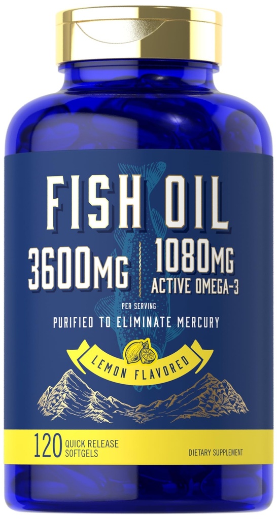 Carlyle Fischöl 3600mg | 1080mg Omega 3 | 120 Count | Non-GMO und glutenfreie Ergänzung