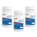 Rugby Timed-Release Niacine 500mg avec 28mg de calcium, supplément alimentaire pour l'énergie, la circulation et le métabolisme, 100 comprimés (3 pack)