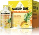 GREENPEOPLE 7-in-1 Magnesium Citrate Liquid, Magnesium Citrate Supplements Drink with 280mg Magnesium, Zinc, Bromelain, Vitamin C D3 B6, Muscle & Sleep Support for Kids & Adult, 1 fl.Oz (10Pcs)