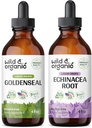 Teinture de selle d'or sauvage et biologique 4 fl oz & Echinacea Teinture 4 fl oz
