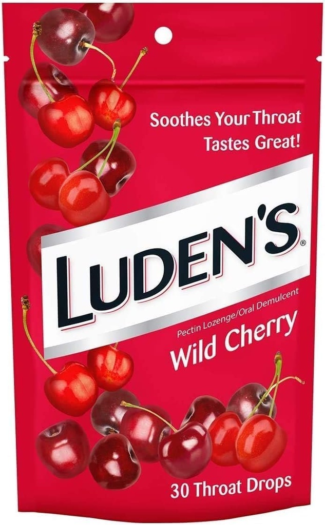 Luden's Throat Drops Wild Cherry 30 Gocce (3 PACK)
