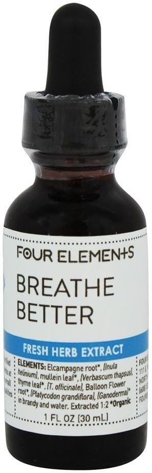 Vier Elemente 4E Atem Kräuter-Tinktur – 100% Certified Organic Fresh Herb Extract, 1 FL Oz