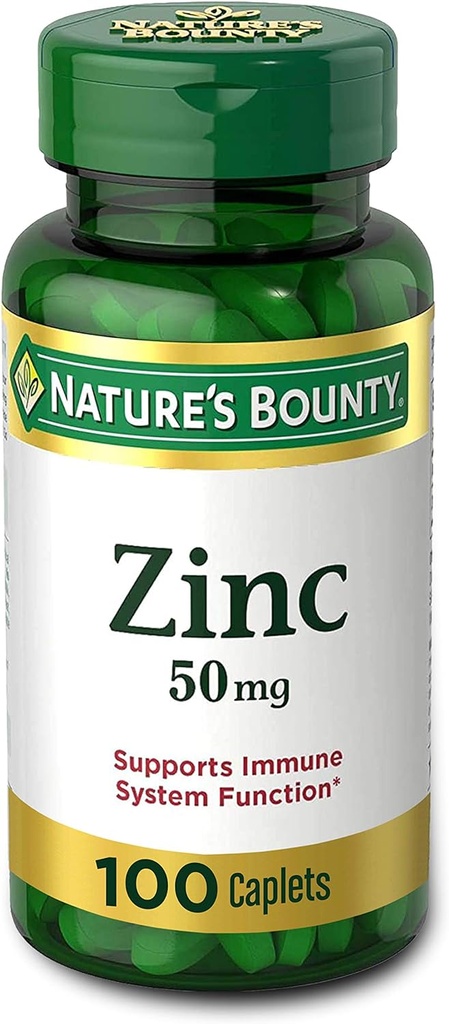 Nature's Bounty Zink (Zinc Gluconate) 50 mg, 100 Caplets