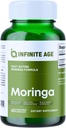 INFINITE AGE 1000mg Bio Moringa Blatt Pulver Kapseln, 60 Count - Hergestellt in den USA, Vegan, Glutenfrei, All-Natural - Antioxidantien, Leber und Nieren-Supplement