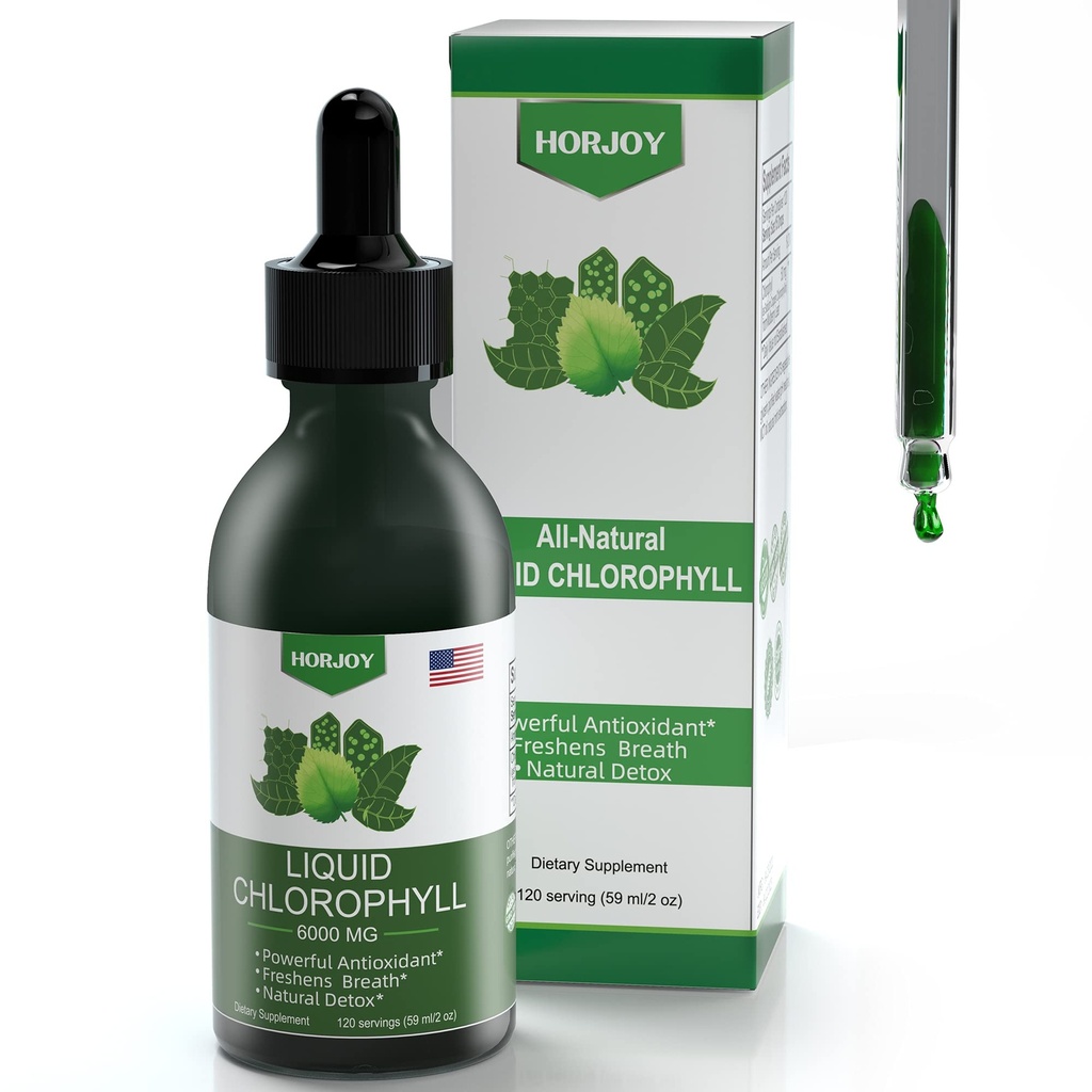 Gocce liquide di clorofilla - 100% energia naturale Booster e supporto immunitario - Deodorante interno e disintossicazione - Altitudine Malattia Rilievo - Assorbimento veloce, Vegan & Non-GMO - 120 Serve (Pacchetto di 1)