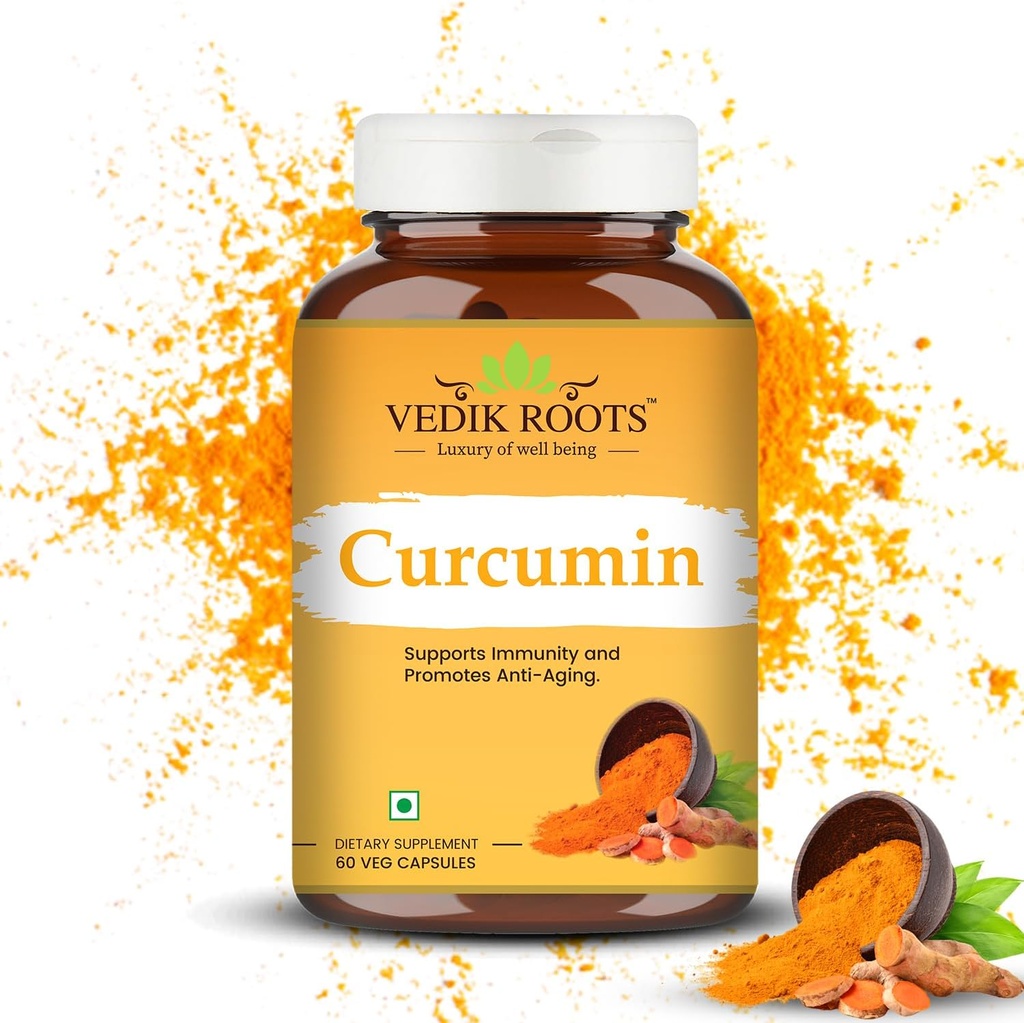 Curcumin Kapseln - Antioxidante Eigenschaften | für Joint Comfort & Anti-Aging| Entzündung Relief | 60 Veg Kapseln (60)