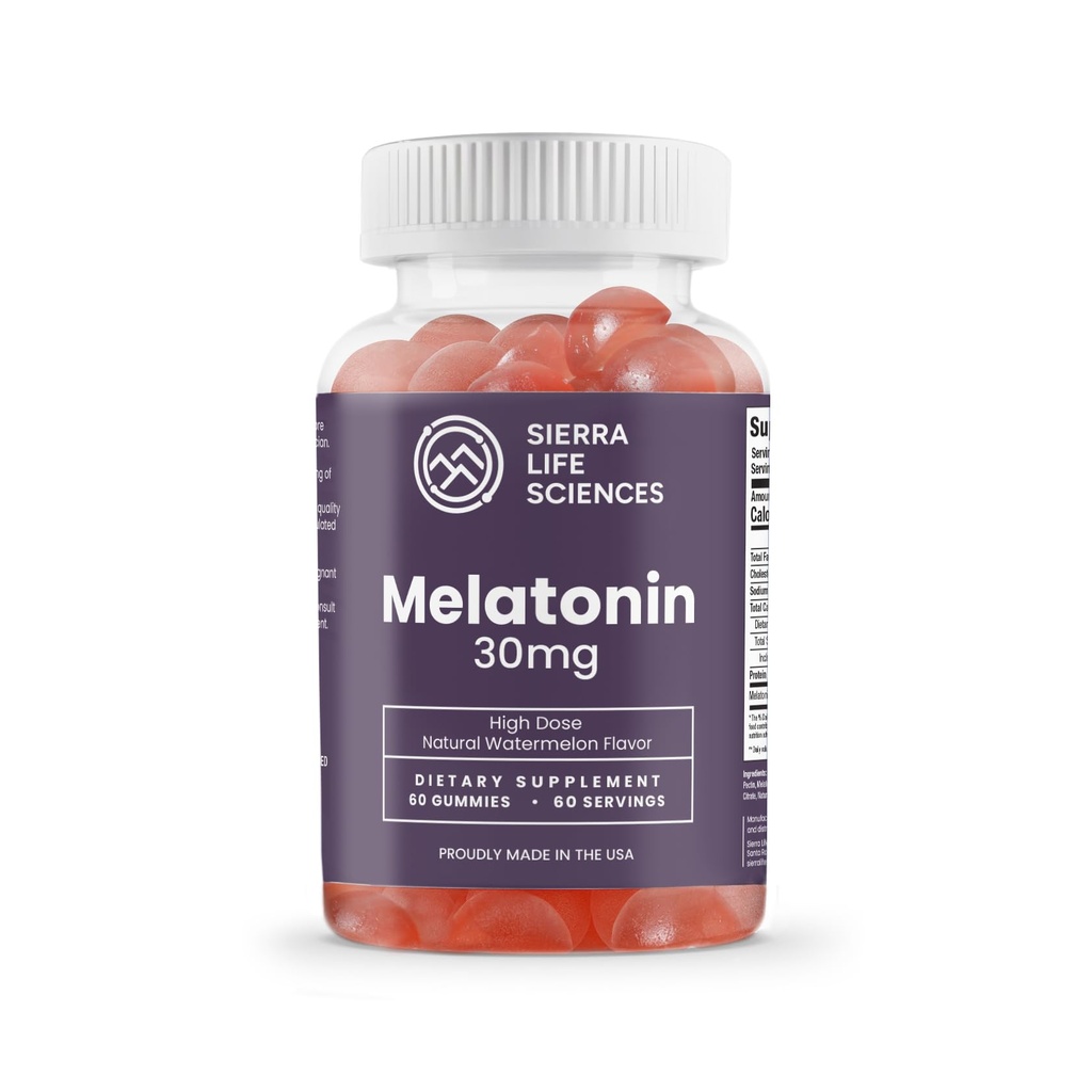 30mg Melatonin Gummy | High Dose Sleep Support für Erwachsene | Advanced One-A-Day Formulierung mit Apple-Derived Gummies | Vegan, Non-GMO (30 Count)