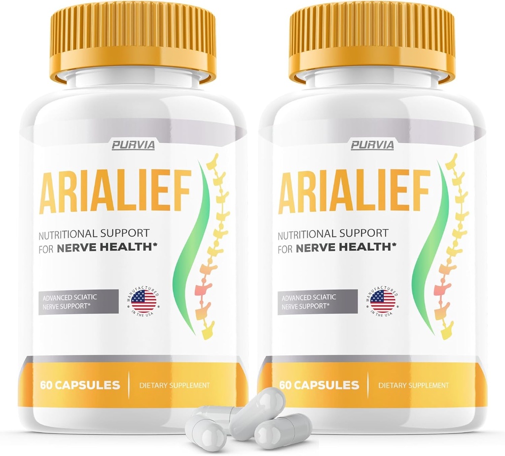 (2 Pack) Arialief Capsules Sciatica - Offizielle Formel - Arialief Vitamin Supplement Advanced Strength Formula, Arialief Capsules Nutritional Support Maximum Strength Overall Wellness (120 Kapseln)