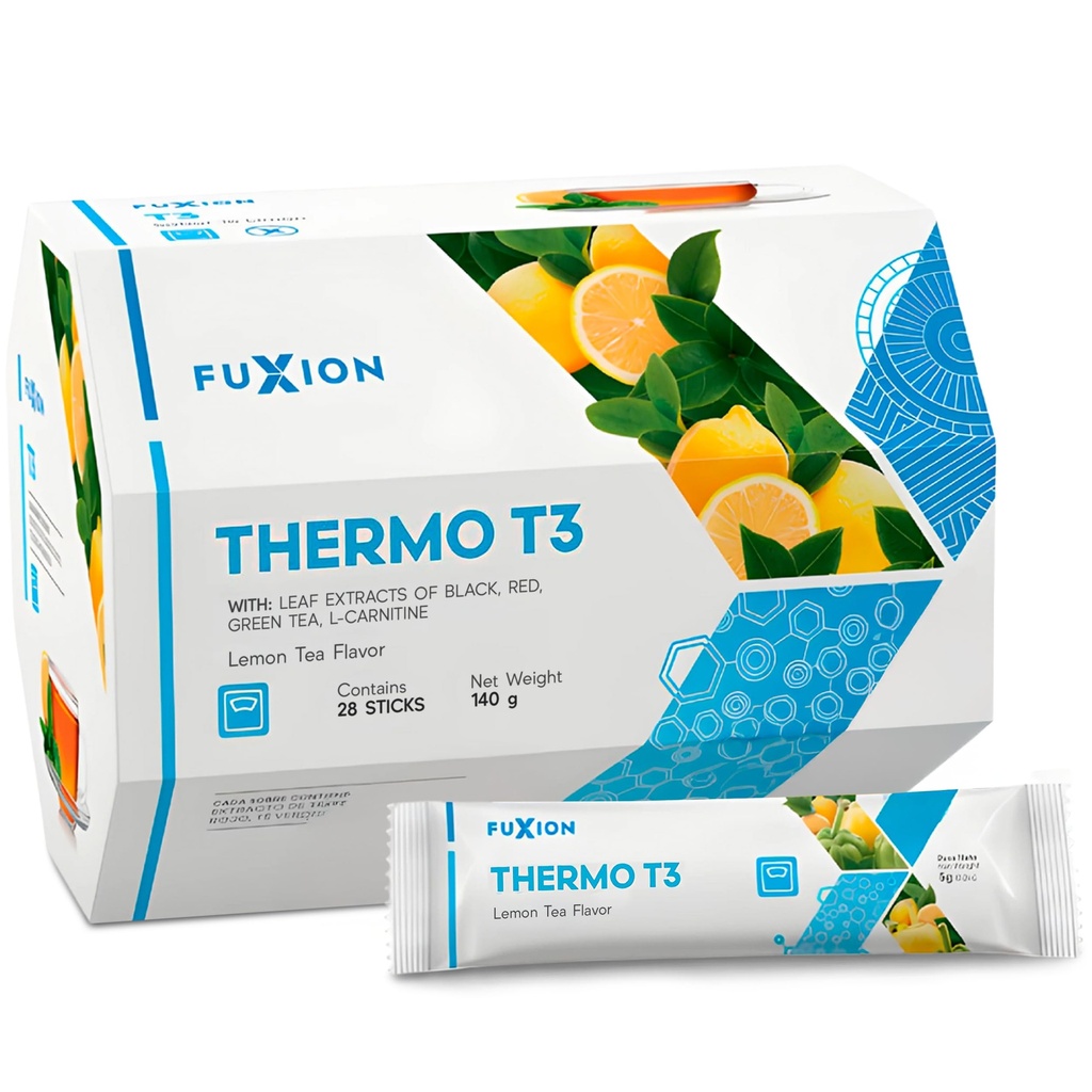 FuXion | Thermo T3 Gewichtsverlust Tee | Mischung von 3 Tees | L-Carnitin | Schlanker Tee für Lose Weight Fast Women and Man | Belly Fat Burner | Thermogenic Fat Burner | Hilft Generate Energie | Lemon Tee Flavor