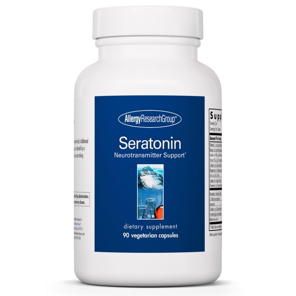Allergy Research Group Seratonin Supplemento - Serotonina Booster, Stress and Sleep Support, Serotonina Integratori per Uomini e Donne, Pillole di Serotonina - 90 Capsule Vegetariani