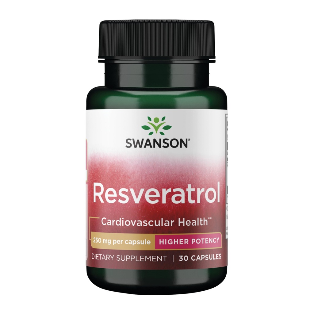 Swanson Resveratrol - Höhere Potenz 250 Milligramme 30 Kapseln(1 Pack)
