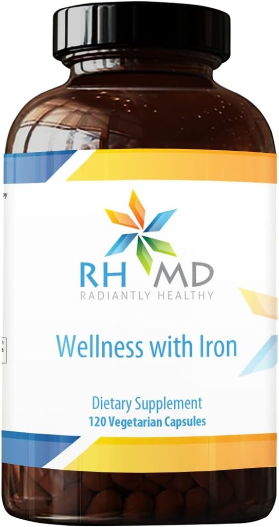 RHMD Wellness mit Eisen - Nahrungsergänzung, 1000 IU Vitamin D, Immununterstützung Vitamine - Multivitamin (120 Kapseln)