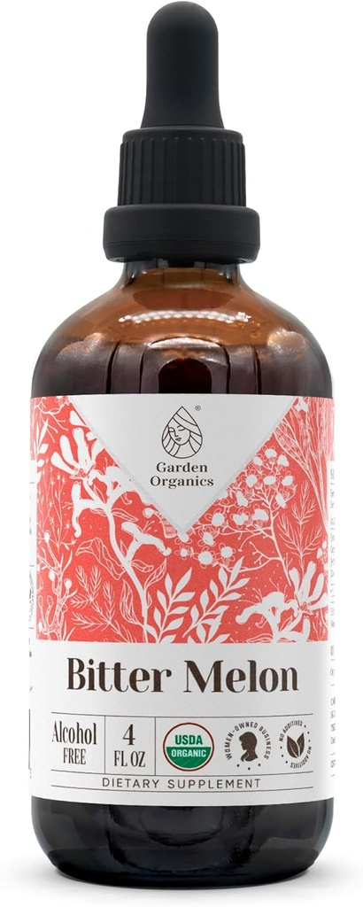 Bitter Melon USDA Organic | Estratto privo di alcol, gocce di erbe organiche, supplemento | Tintura Realizzato in Melone di Bitter Organico Certificato 100% (Momordica Charantia) Dried Fruit 4 oz