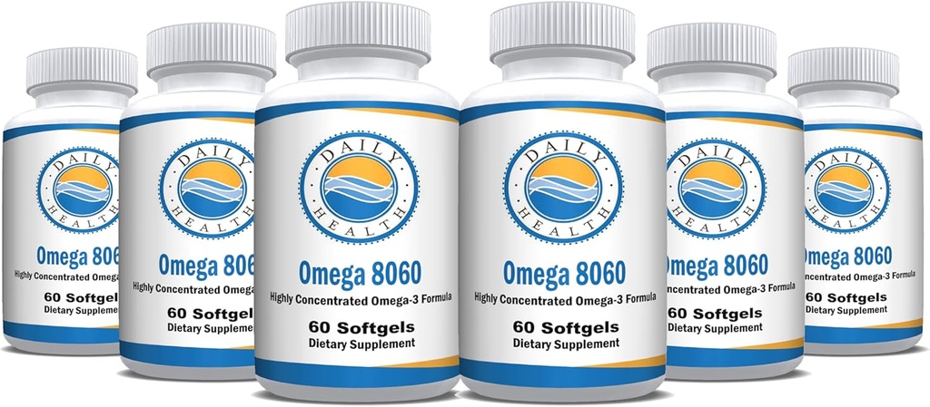 Omega 8060 2400mg Omega 3 huile de poisson joint complément de santé 60 softgel - 6 mois d'approvisionnement - 6pk