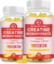 (2 Pack) Creatina Monoidrato Gummy, Zucchero gratuito Chewable Creatina Integratori per Uomini & Donne, Creatina Gains Gummy per costruzione muscolare, Energia, Pre allenamento, Ananas aromaed