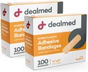 Dealmed Sheer Plastic Flexible Adhesive Bandagen – 100 Count (2 Pack) Bandagen mit Non-Stick Pad, Latexfrei, Wund Care für First Aid Kit, 3" x 3/4"