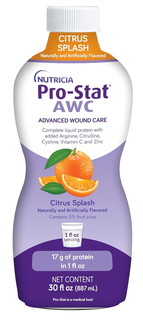 Pro-Stat Advanced Wound Care (AWC), Protein liquide concentré Medical Food - Arôme de punch à splash d'agrumes, flacon de 30 Fl Oz