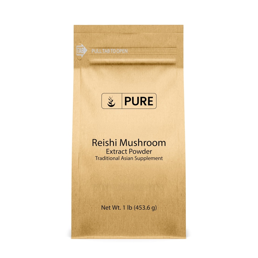 PURE ORIGINAL INGREDIENTI Reishi Mushroom (1lb) Lingzhi, Supplemento tradizionale, Non OGM, Lab-Verified