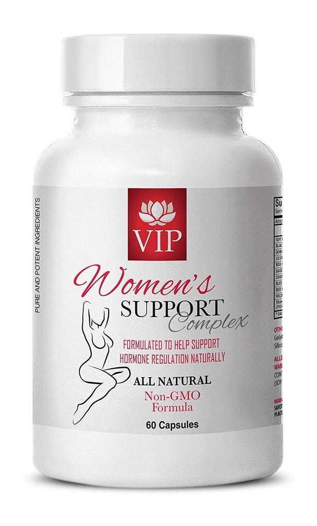 Rilievo mestruale - WOMEN's SUPPORT COMPLEX NATURAL - Nero cohosh e trifoglio rosso - Regolatore mestruale - Nero Cohosh e dong quai - trifoglio rosso - cardo benedetto - isoflavoni di soia - 1B 60 Caps