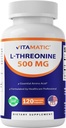 Vitamatic L-Threonine 500mg – 120 pflanzliche Kapseln fördert gesunde Leber, Herz-Kreislauf- und Strukturfunktion