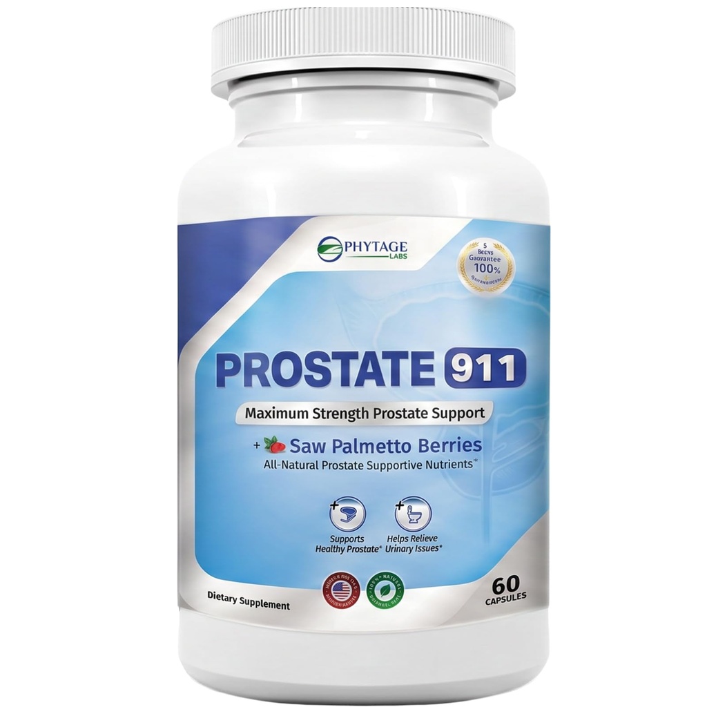 Prostate 911 Men’s Health Supplement - Saw Palmetto Support Prostate Function (60 Kapseln)