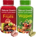 Integratore di frutta e verdura biologica NATURAL GREENS – Capsule Superfood con Vitamine e Probiotici – Supporta Digestione, Immunità, Energ & Gut Health – 180 capsule per adulti e bambini