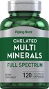 Piping Rock Mega Multi Mineral Chelated Supplement | 120 capsule | per gli uomini e le donne | Iron Free | Non OGM, Gluten Free
