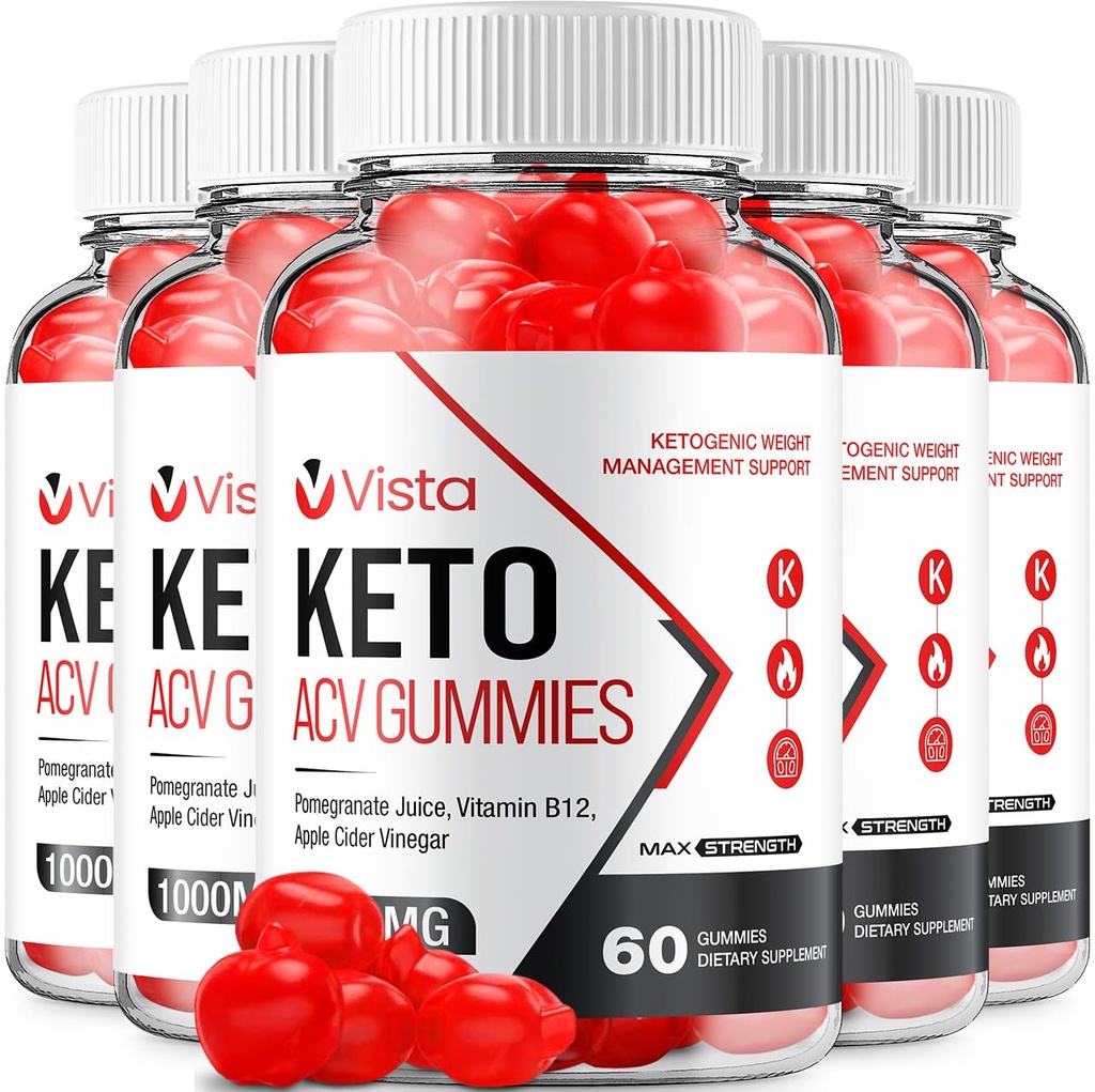 (5 Pack) Vista Keto ACV Gummies - Fortgeschrittene Formel Vista Keto Plus ACV Gummis Apple Cider Essig Vista ACV Nahrungsergänzung Herren Frauen (300 Gummi)