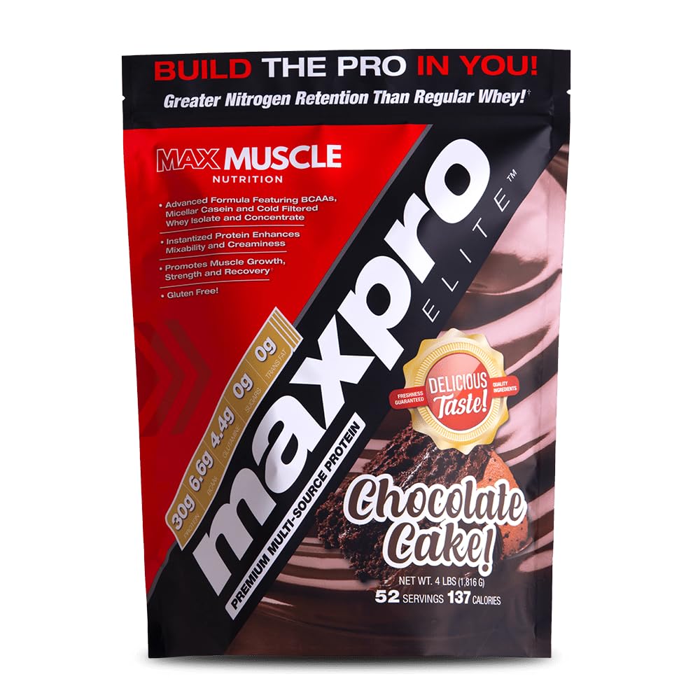 Max Muscle Maxpro Elite Whey Protéines Poudre de 30g Protéines 0g Sucre 6,6g BCAAs